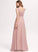 Maria Chiffon Prom Dresses Floor-Length Pleated V-neck With A-Line