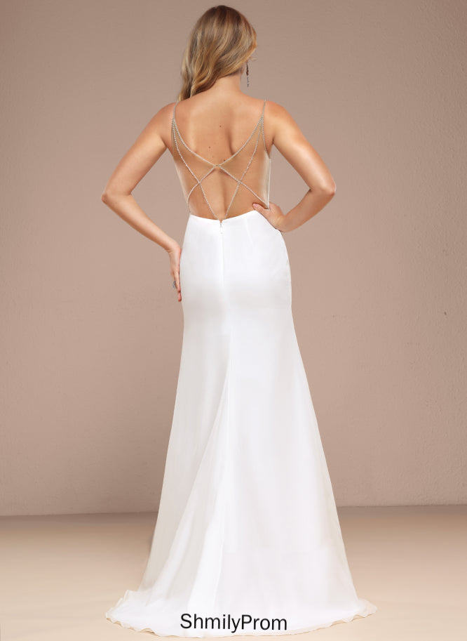 Dress Wedding Dresses Train Sweep Wedding Camilla With Chiffon Beading Sequins V-neck Trumpet/Mermaid