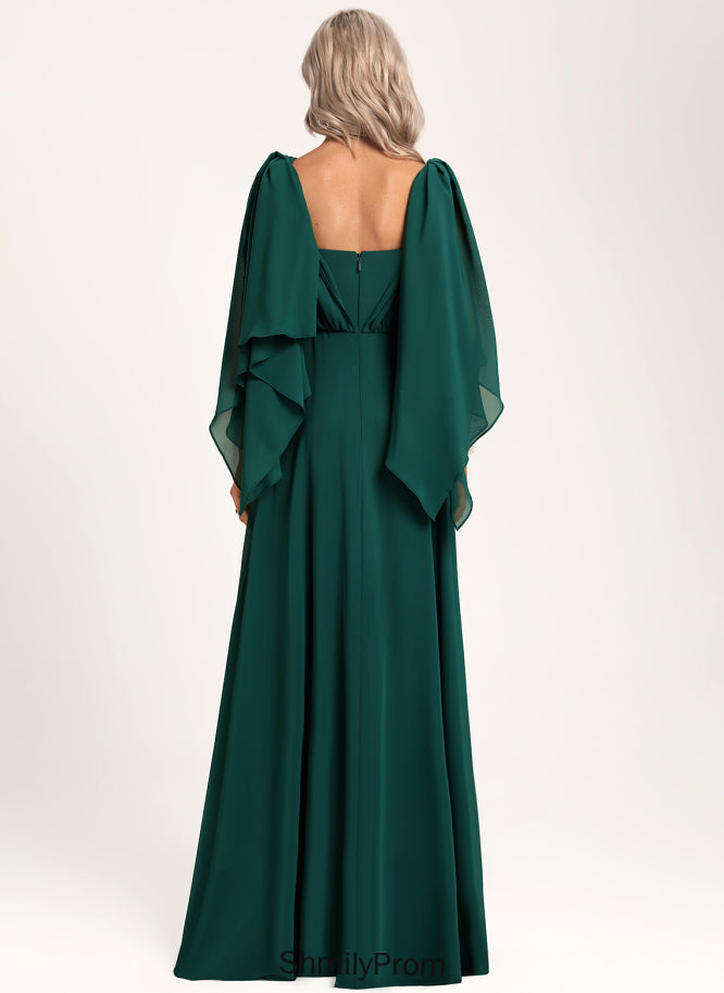 Fabric Neckline Length V-neck A-Line Embellishment Silhouette Sweetheart Ruffle Floor-Length Sara Natural Waist Bridesmaid Dresses