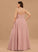 V-neck Chiffon Floor-Length Marisol Pleated With A-Line Prom Dresses