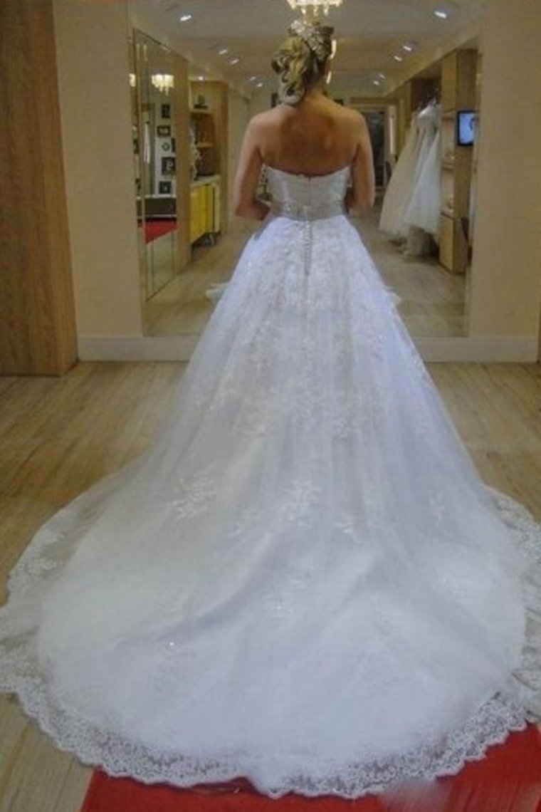 Sweetheart Zipper Back Long Ivory Wedding Dresses Dresses For
