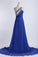 2024 Prom Dresses Beaded&Ruffled One Shoulder Chiffon With Slit