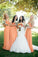 A-Line Sweetheart Long Chiffon Elegant Bridesmaid Dresses Orange Bridesmaid