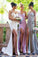 Modest Spaghetti Straps Sheath Long Bridesmaid Dresses Prom