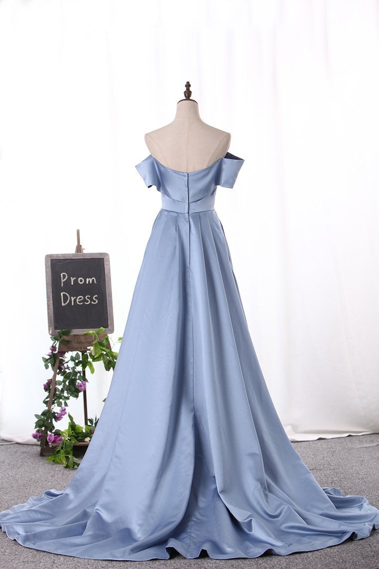 2024 Off The Shoulder Prom Dresses A Line Satin With