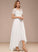 Lace Chiffon Wedding Dresses Emilia Boat Neck Dress Wedding A-Line Asymmetrical