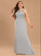 SweepTrain Sequins One-Shoulder Silhouette Fabric Embellishment Neckline Length Trumpet/Mermaid Savanah Sleeveless Floor Length Bridesmaid Dresses