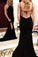 Charming Black Open Back Long Simple Elegant Prom Dresses Party