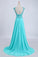 Two Pieces Prom Dresses Bateau Backless A Line Chiffon Sweep Train With