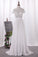 Chiffon Bateau A Line Wedding Dresses With Applique And