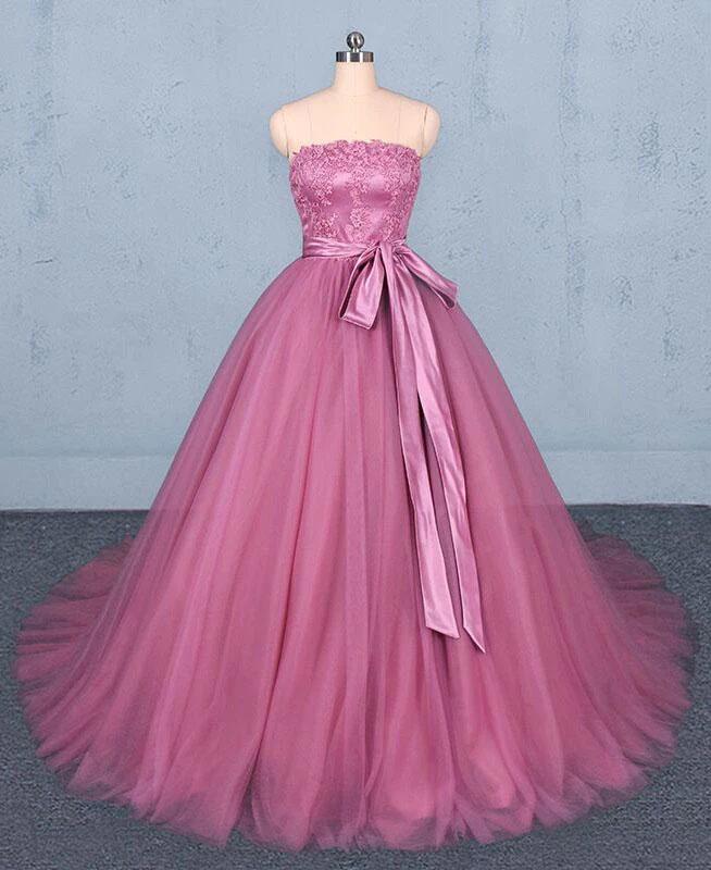 Princess Ball Gown Strapless Wedding Dresses with Lace, Quinceanera Dresses STC15295