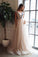 Romantic Sleeveless A Line Appliques Sweep Train Tulle Backless Prom Dresses