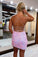 Charming Pink V Neck Spaghetti Straps Sequins Short Homecoming Dresses