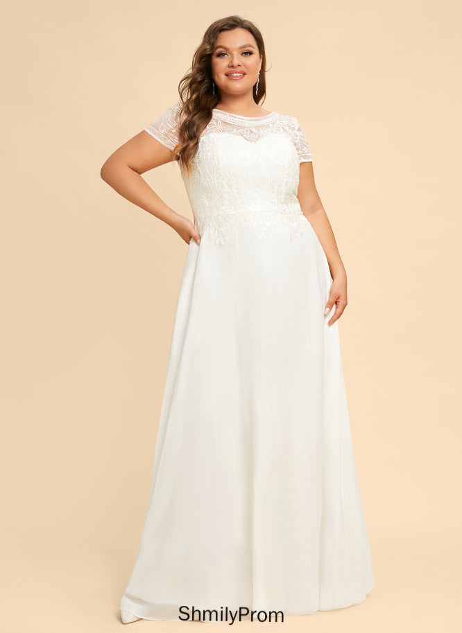 Lace Chiffon Janelle Sequins Floor-Length With Dress Wedding Wedding Dresses Scoop