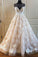 Ivory And Champagne Long Cap Sleeves Lace Tulle Wedding
