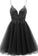 A-line Straps Appliques Tulle Short Homecoming Dress