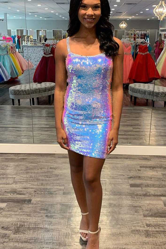 Sparkle Ombre Sequins Tight Homecoming Dresses