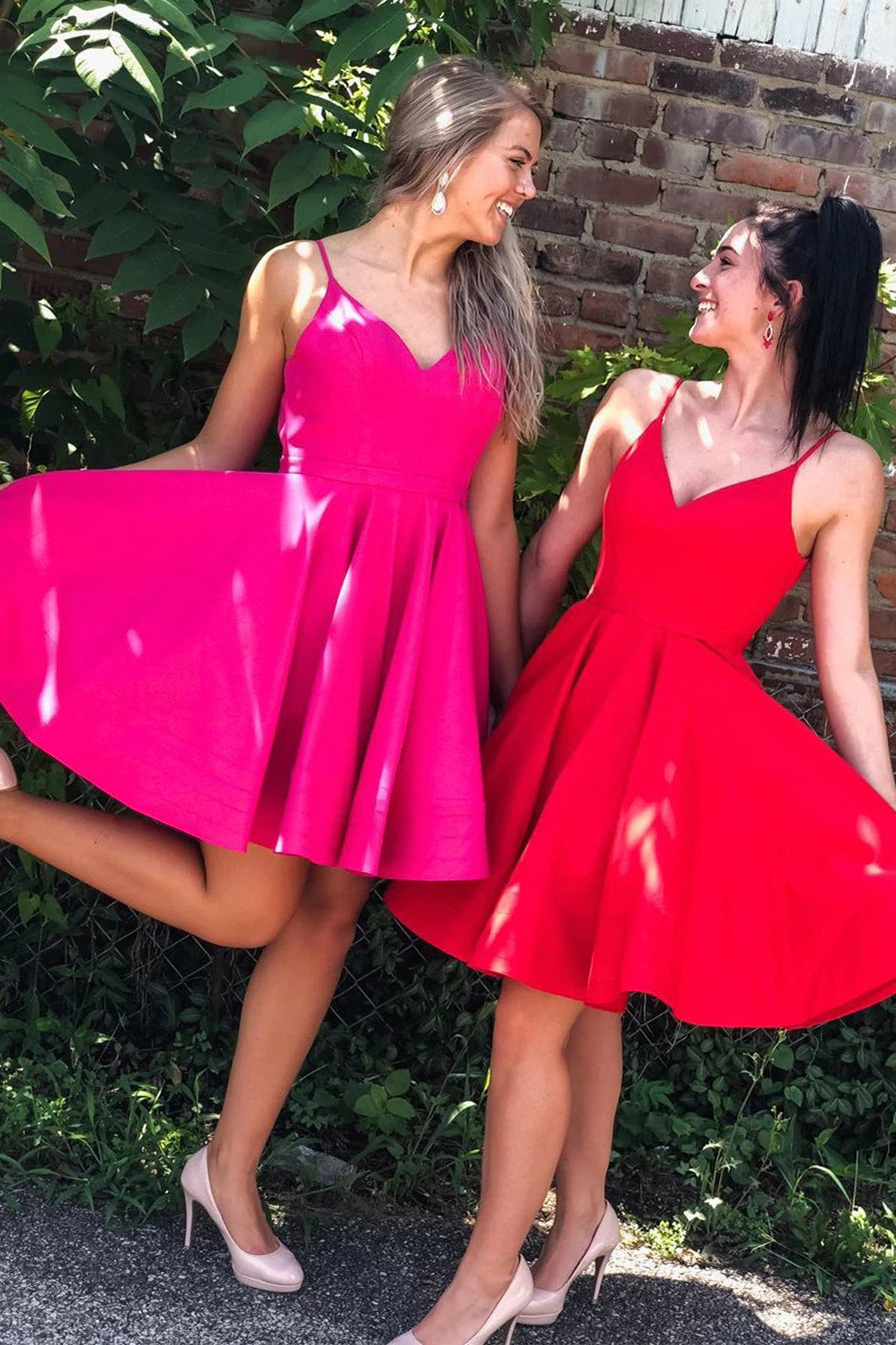 Sexy A-Line Spaghetti Straps Short Homecoming Dresses