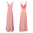 Pink Long Chiffon See Through Sexy V-Neck Sleeveless A-Line Yarn Prom Dresses