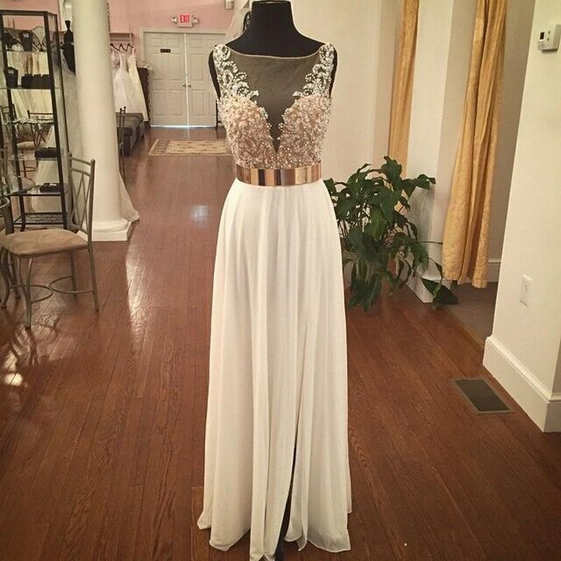 Luxurious A-line V-neck Long Chiffon Empire Evening/Formal Party/Prom Dress With