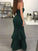 Dark Green Sweetheart Mermaid Prom Dresses with Split Side