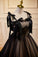 Black Sleeveless Ball Gown Tulle Long Prom Dresses