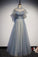 Pretty Light Blue Sparkly Long Elegant Princess Dresses Prom Dresses