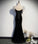 Vintage Formal Black Lace Up Sheath Long Prom Dresses With Sleeves