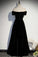 Vintage Off The Shoulder Back Long A-line Floor Length Prom Dresses