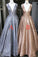Amazing Unique V-neck Long Prom Dresses Gorgeous Modest Floor Length Party Dresses