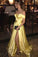 Casual Off The Shoulder Yellow Long A-line Simple Prom Dresses