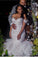 Mermaid Lace Off the Shoulder V Neck Ivory Wedding Dresses with Appliques Bridal Gowns