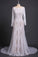 Sheath Long Sleeve Ivory Lace Wedding Dresses See Through Backless Boho Bridal Dresses