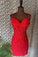 Red Sweetheart Bodycon Lace Short Homecoming Dresses