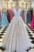 V Neck Tulle Lace Long Wedding Dress,Tulle Ball Gown Prom Dress With Appliques