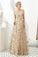 Elegant A Line V Neck Off the Shoulder Beads Prom Dresses with Lace STC20414