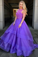 2021 Scoop A-Line Prom Dress Sweep Train Lace