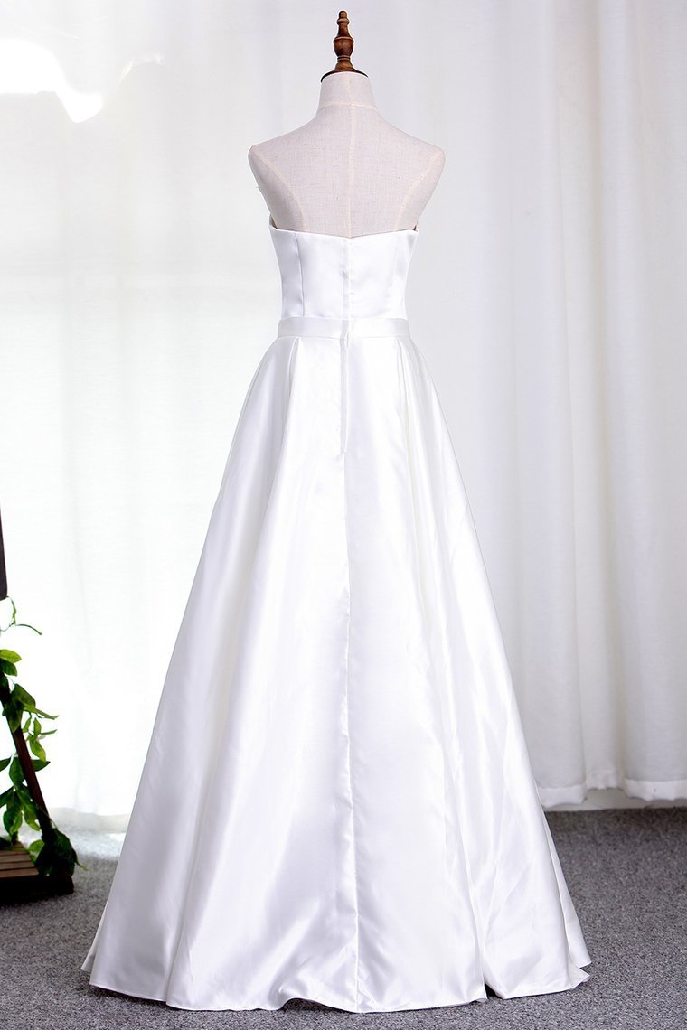 2024 Satin Wedding Dresses Sweetheart A Line