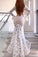 V-Neck Sheath Long Sleeves Ivory Lace Beach Wedding Dresses Bridal