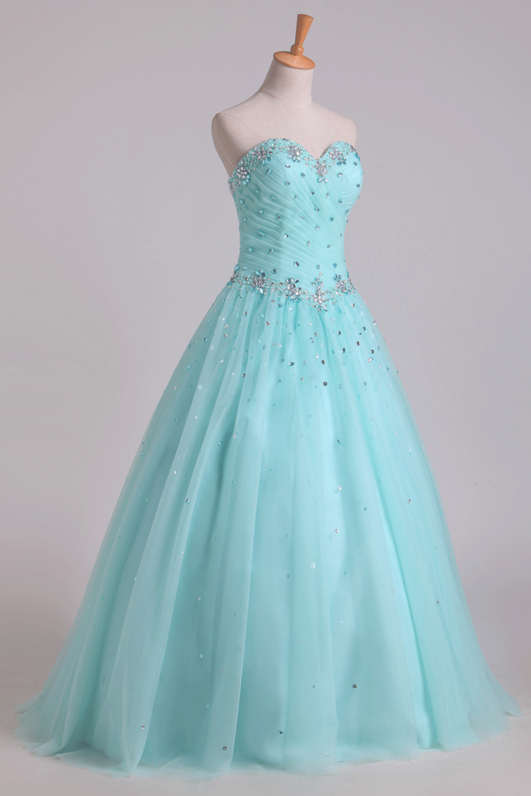 2024 Quinceanera Dresses Pleated Bodice Sweetheart Ball Gown
