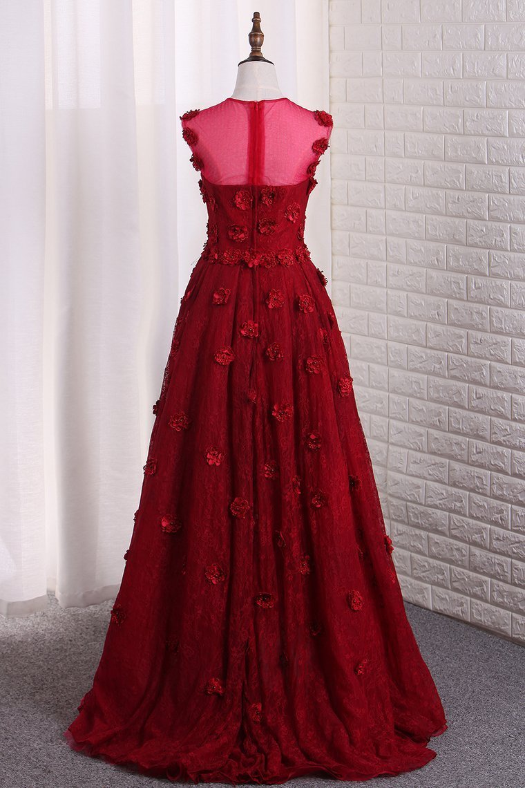 Sweetheart Lace Asymmetrical Prom Dresses With