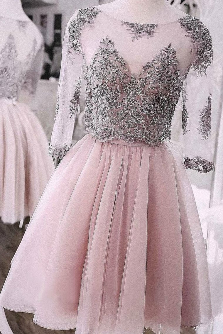 Two Pieces Short Prom Dress Cute Lace Homecoming Dress Tulle Cocktail