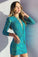 Charming Green Long Sleeves Sequins Homecoming Dresses