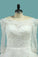 2024 A Line Boat Neck 3/4 Length Sleeves Wedding Dresses Tulle With