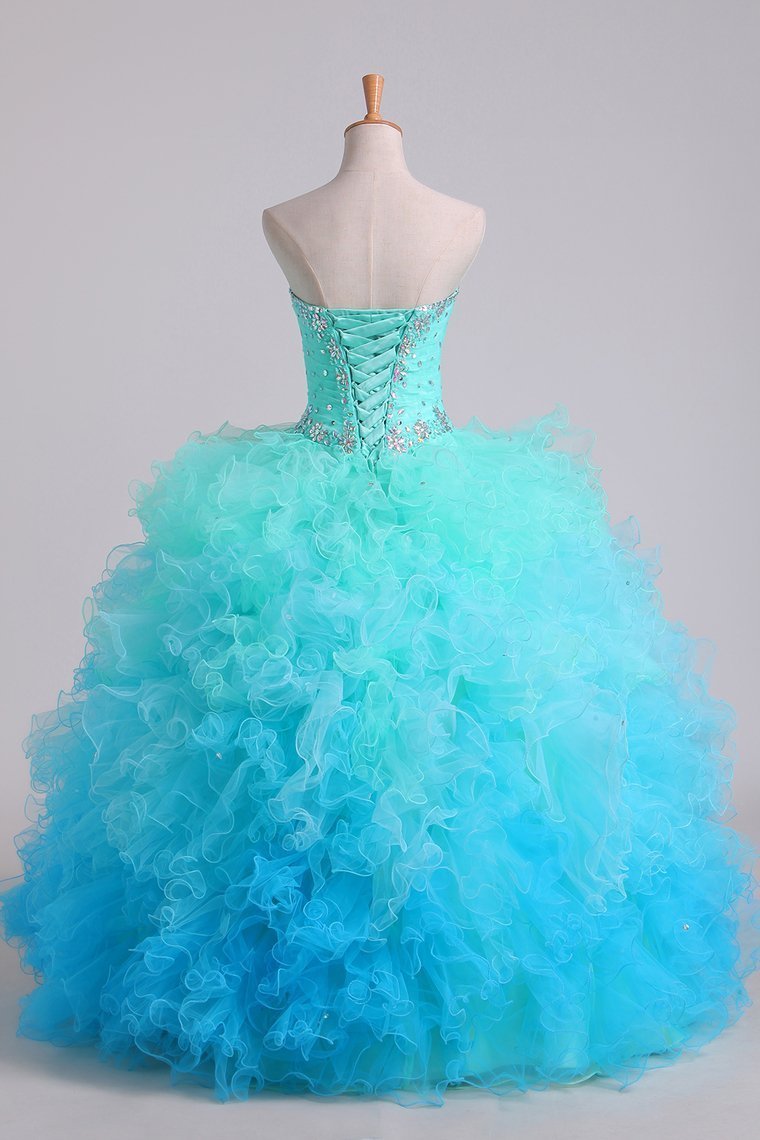 2024 Quinceanera Dresses Ball Gown Floor Length With Beads And