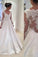 Classy Long Sleeves White Lace Satin Formal Wedding Dresses Dresses For
