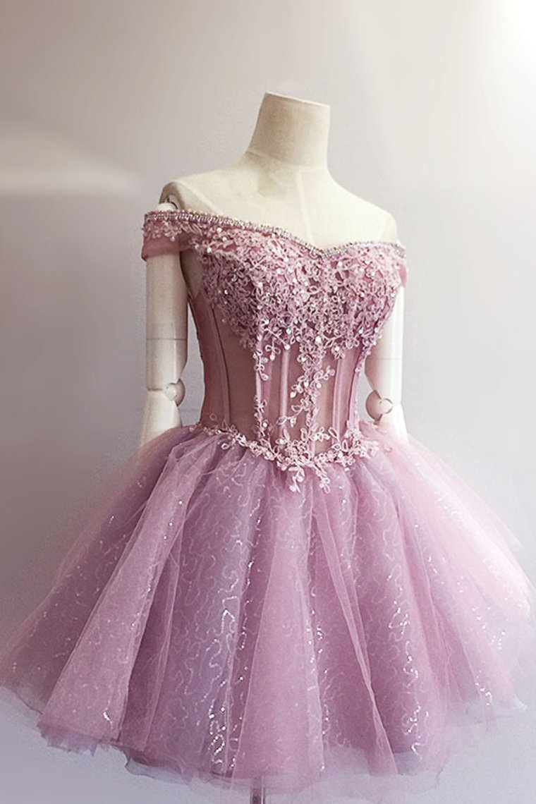 Homecoming Dresses Off The Shoulder A Line Tulle With