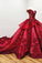 Modest Ball Gown Burgundy Lace Beading Princess Prom Dresses With