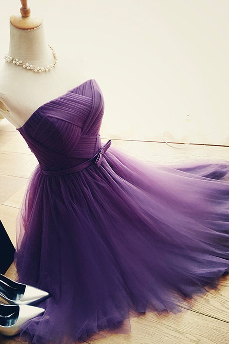 2024 Tulle Bridesmaid Dresses Strapless Ruched Bodice With Sash