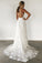 Spaghetti Straps Ivory Lace Open Back Long Wedding Dresses Elegant Beach Wedding